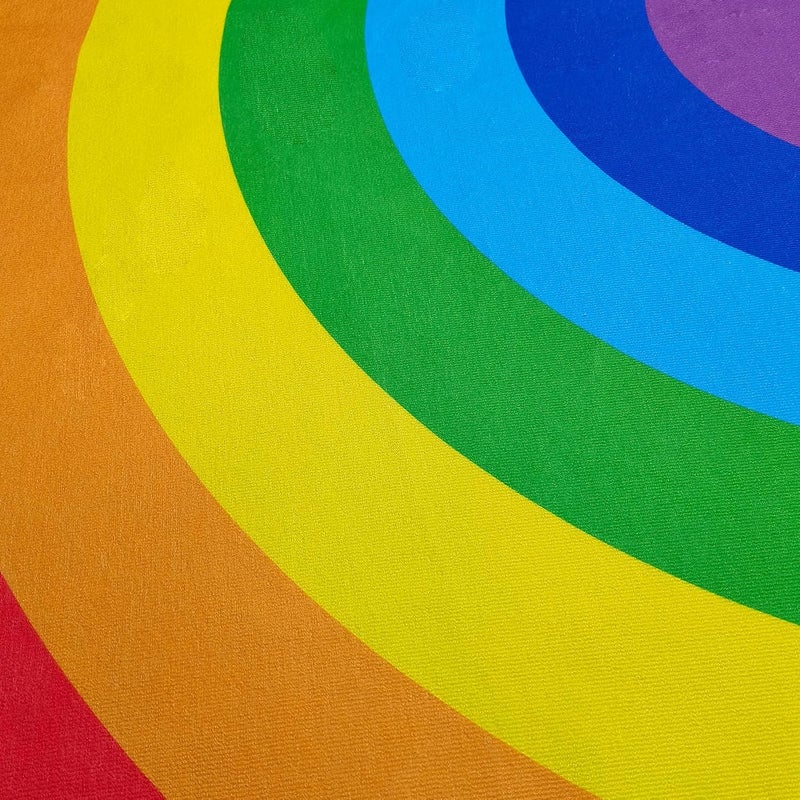 ABREEZE Washable Kids Rug Non-Slip Backing Colorful Rainbow Floor Rug Carpet for Room Girls Kids Nursery 5.3' - Image 5